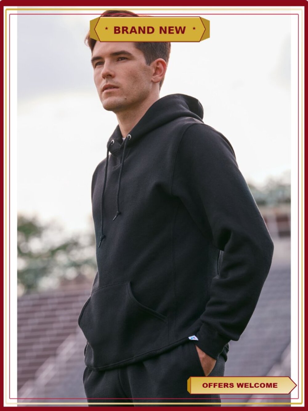 Men's Fleece Hoodie - Dri-Power Moisture Wicking, Mid-Weight Pullover Sweatshirt - Picture 5 of 8